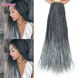 Lovepancy Crochet Braid Hair Extensions Synthetic Box Braiding Hair Ombre Blonde Grey Bug Hook Braids Crochet Hair For Women