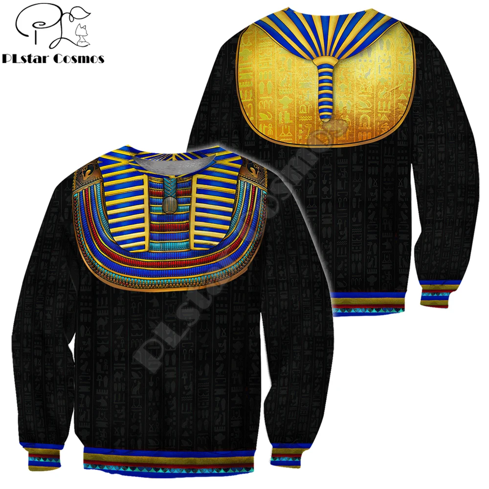 Ancient Egypt Pharaoh 3D full Printing Men Autumn Hoodie Unisex Hooded sweatshirt Streetwear Casual zipper hoodies DK338