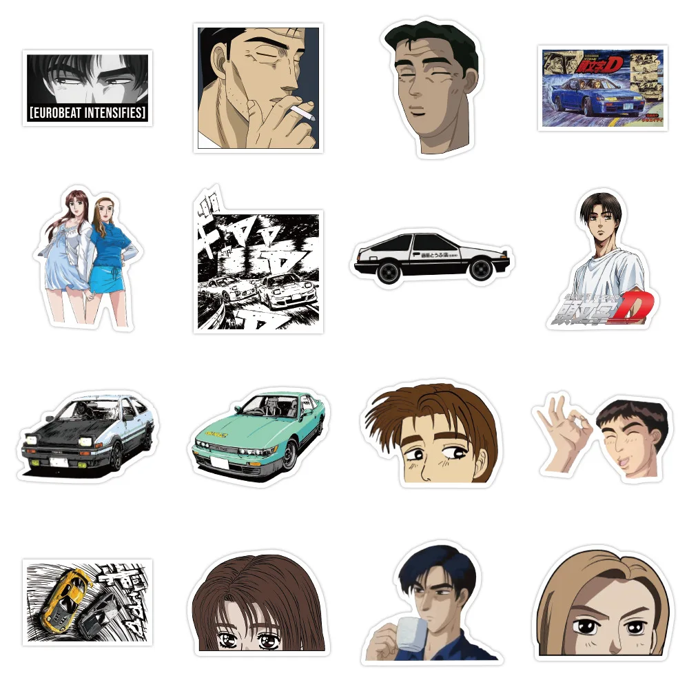 10/30/50PCS Initial D Stickers Laptop DIY Fridge Guitar Luggage Skateboard Phone Car Bike Waterproof Graffiti Sticker Kid Toys