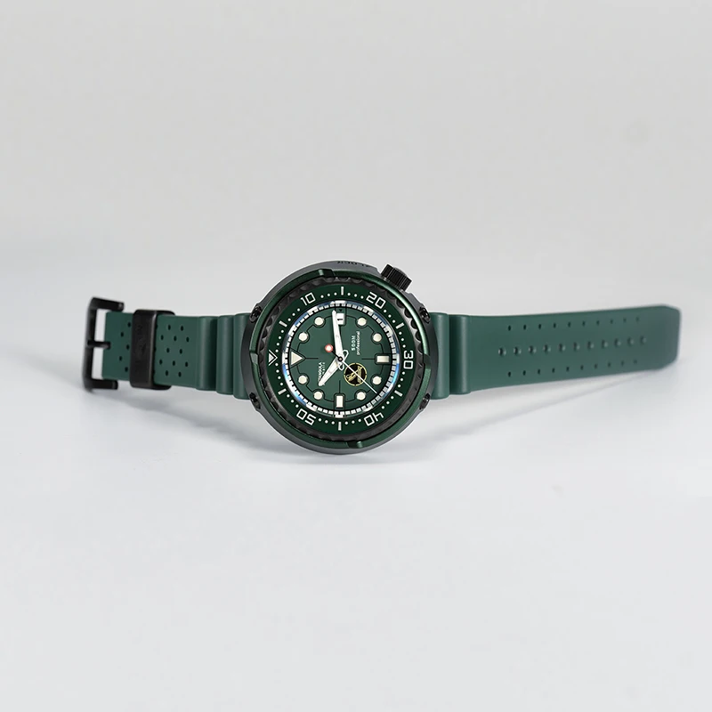 RDUNAE  R1ZK-II Green Titanium alloy classic retro diving luminous automatic mechanical watch