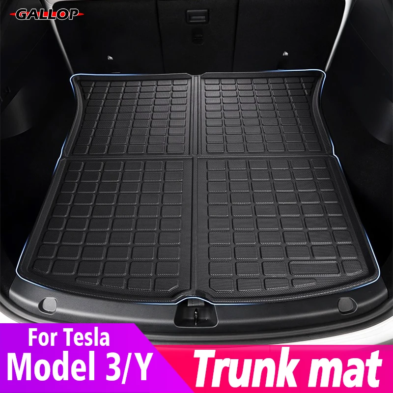 Car Trunk Mat For Tesla 2021-2022 Model 3 Model Y TPE Front Rear Trunk Protective Pad Interior Refit Decoration Accessories Trim