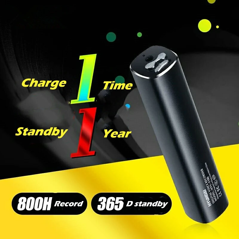 الإملاء المغناطيسي مسجل صوت رقمي مشغل MP3 وقت عمل طويل قوة البنك Denoise Mini 8GB تنشيط الصوت Hyundal E180