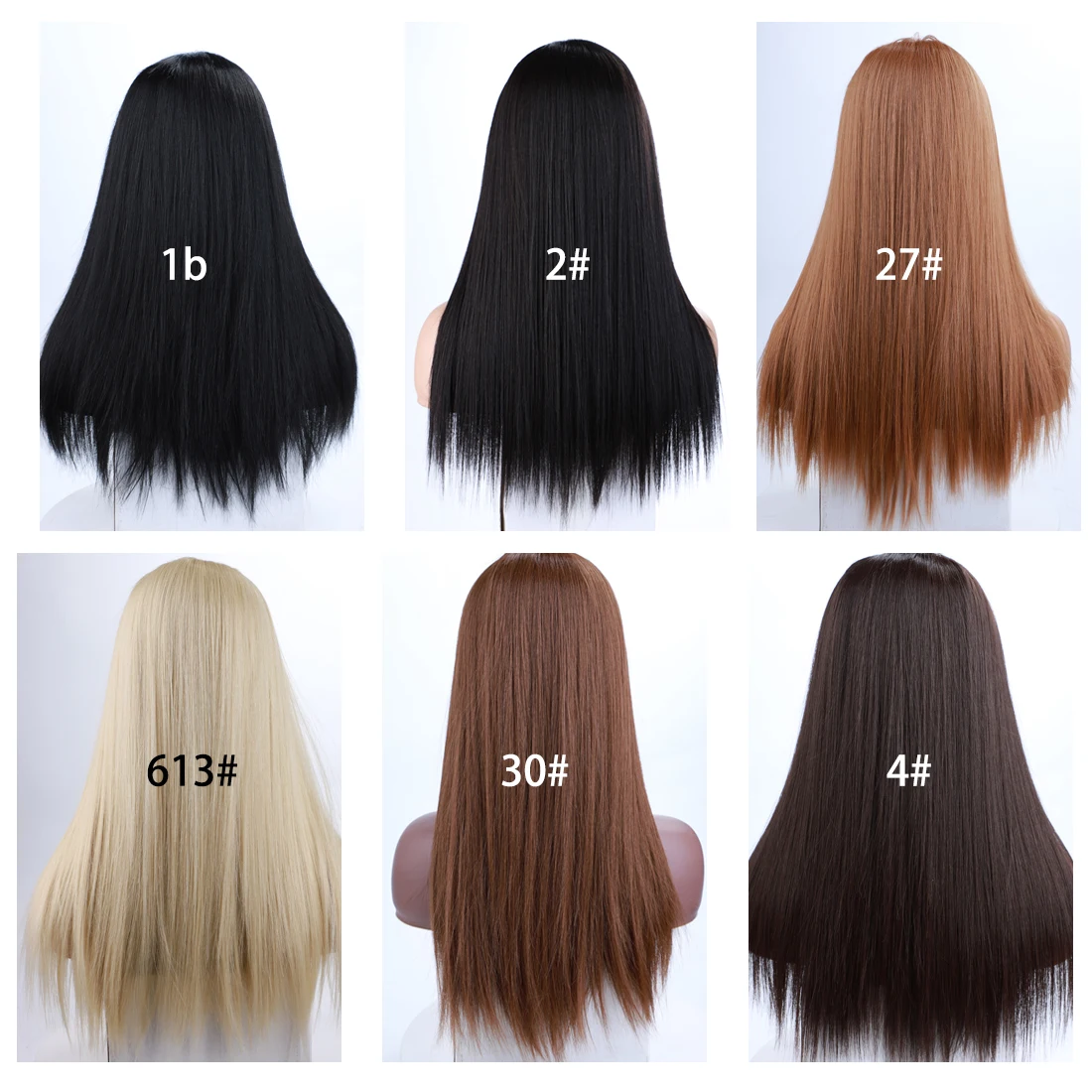 Blice-peruca reta sintética para mulheres, cor omber, peruca de fechamento, cabelo misto, feito à mão, linha natural do cabelo, parte média, 20"