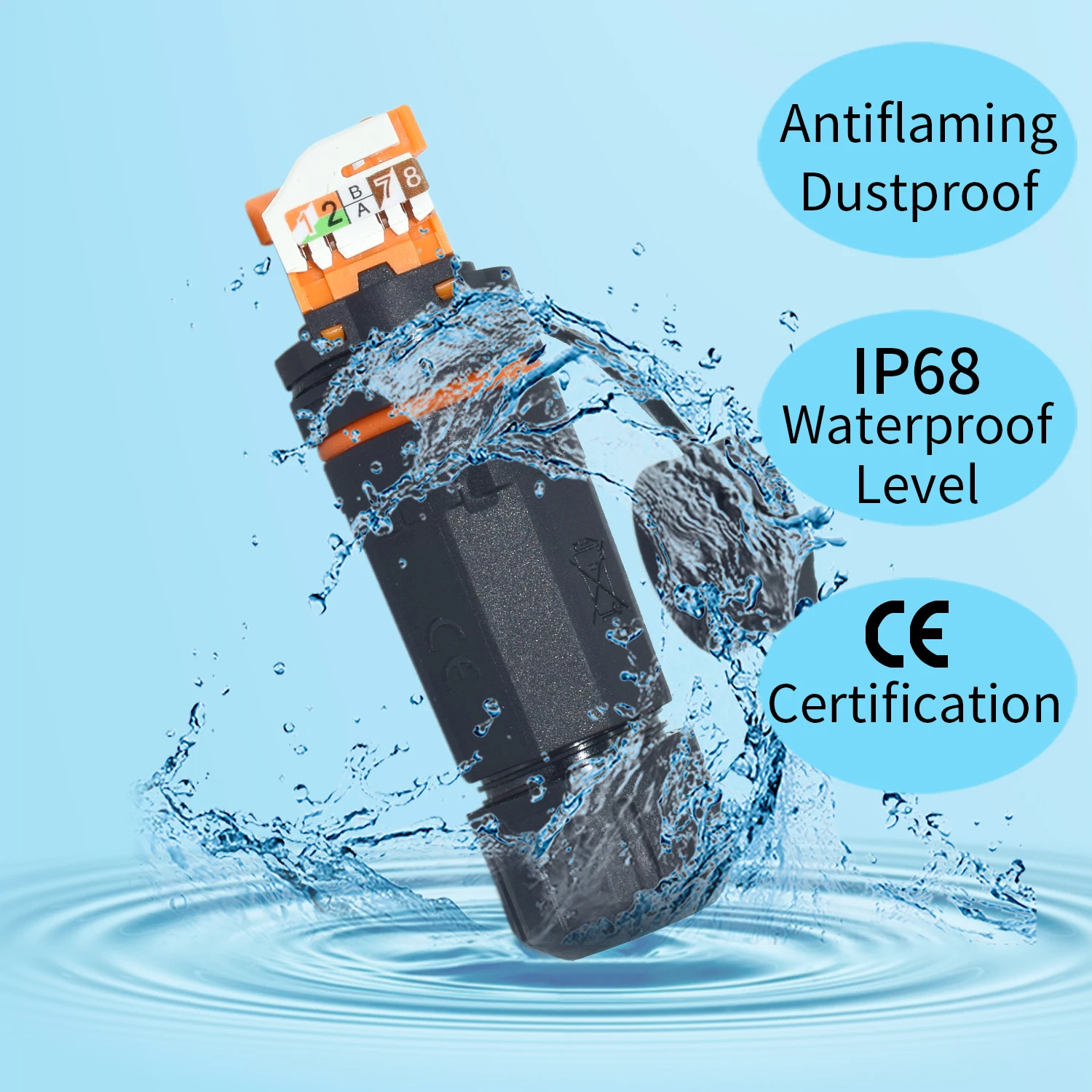 YXY IP68 RJ45กันน้ำ Connector CAT6A,เครื่องมือฟรีแผง Mount, Ethernet Extender,coupler หญิงหญิง,ป้องกัน