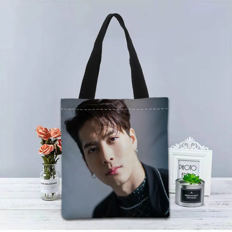 

Custom GOT7 Jackson KPOP Tote Bag Canvas Fabric Handbag Two Sides Printed Shopping Bag Traveling Casual Useful Shoulder Bag 0519