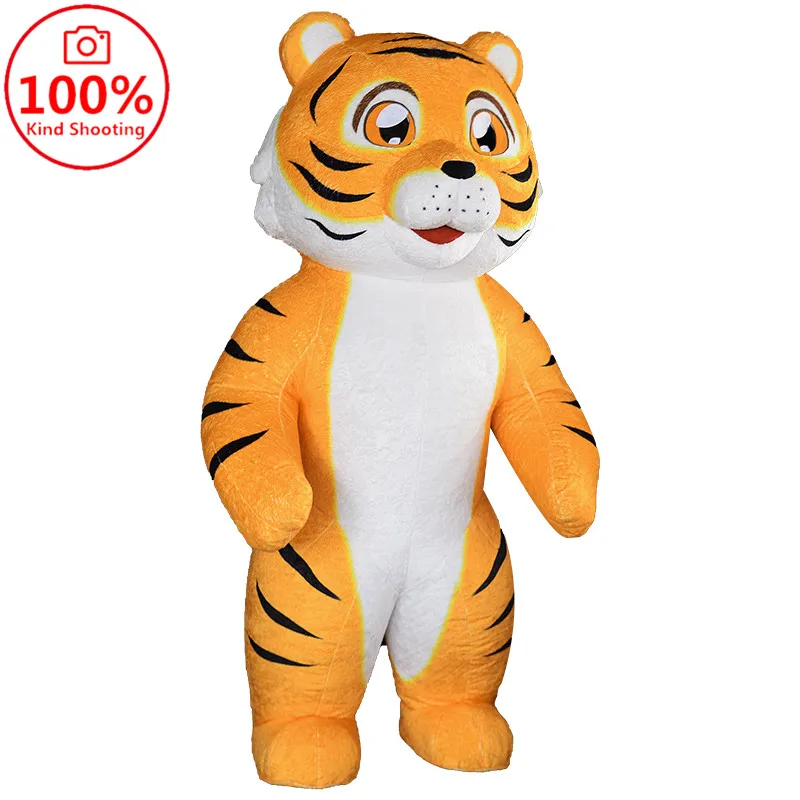 SAYGO Inflatable Tiger Animal Costumes Adult Halloween Cosplay Costumes Blow Up Role Play Disfraz Fancy Party Dres for Adult Man