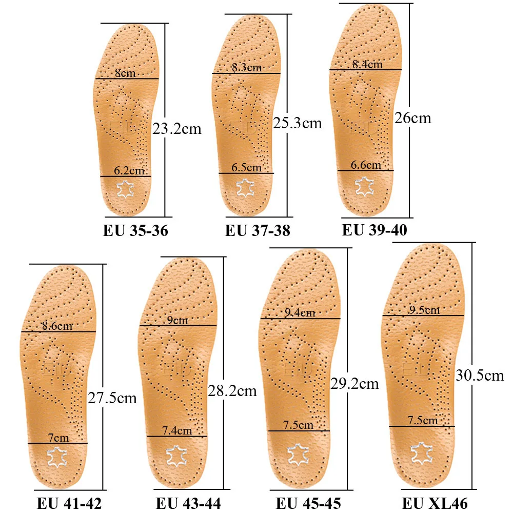 Ортопедические стельки из кожи, стельки с поддержкой свода стопы и O/X-исправлением ног, для мужчин, женщин, детей