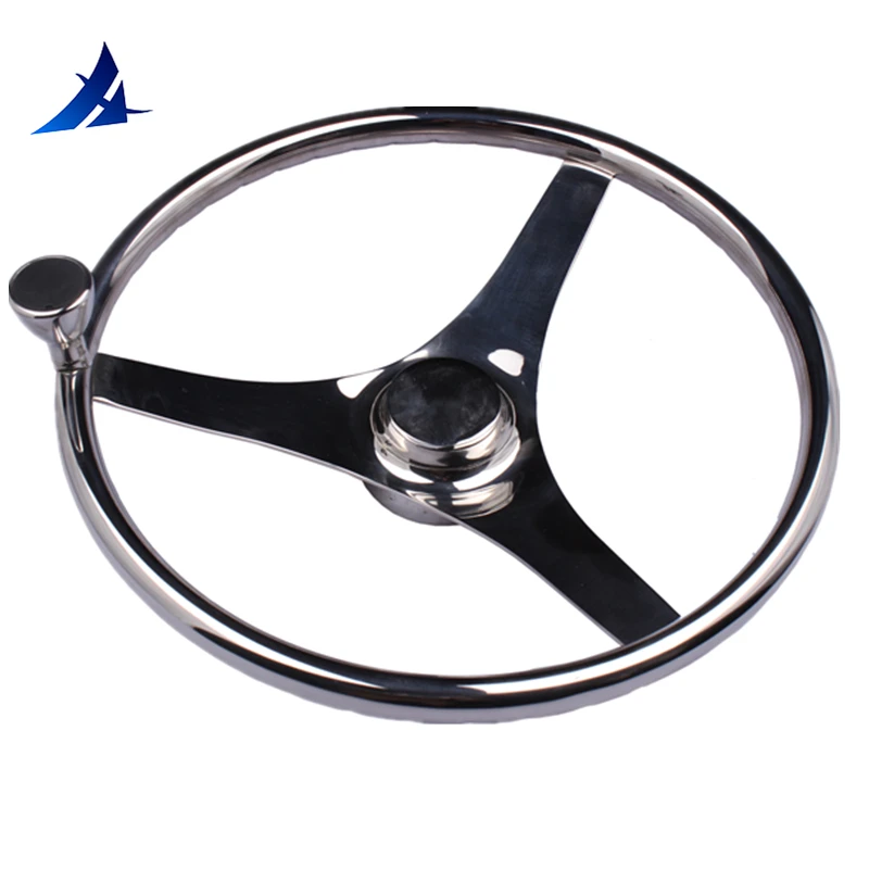 Boat Accessories Marine 3 spoke stainless steel steer wheel mirror polished marine for boat yacht 13.5