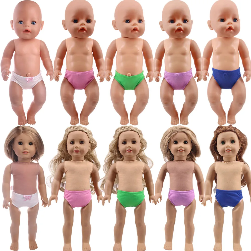 Doll Accessories Solid Color Underwear Elastic Waistband For 18 Inch American Doll Girls & 43 Cm New Born Baby Items,Generation