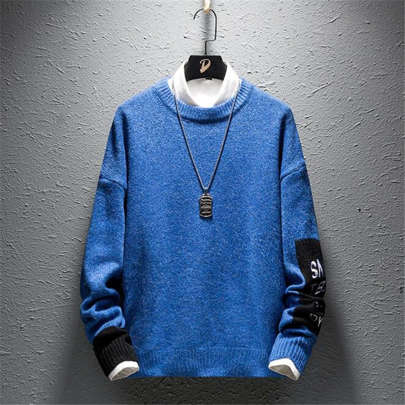 

Nice Pop Fashion Brand Sweater For Mens Pullovers Slim Fit Jumpers Knitwear O-Neck Spring Korean Style Casual Male Sweater