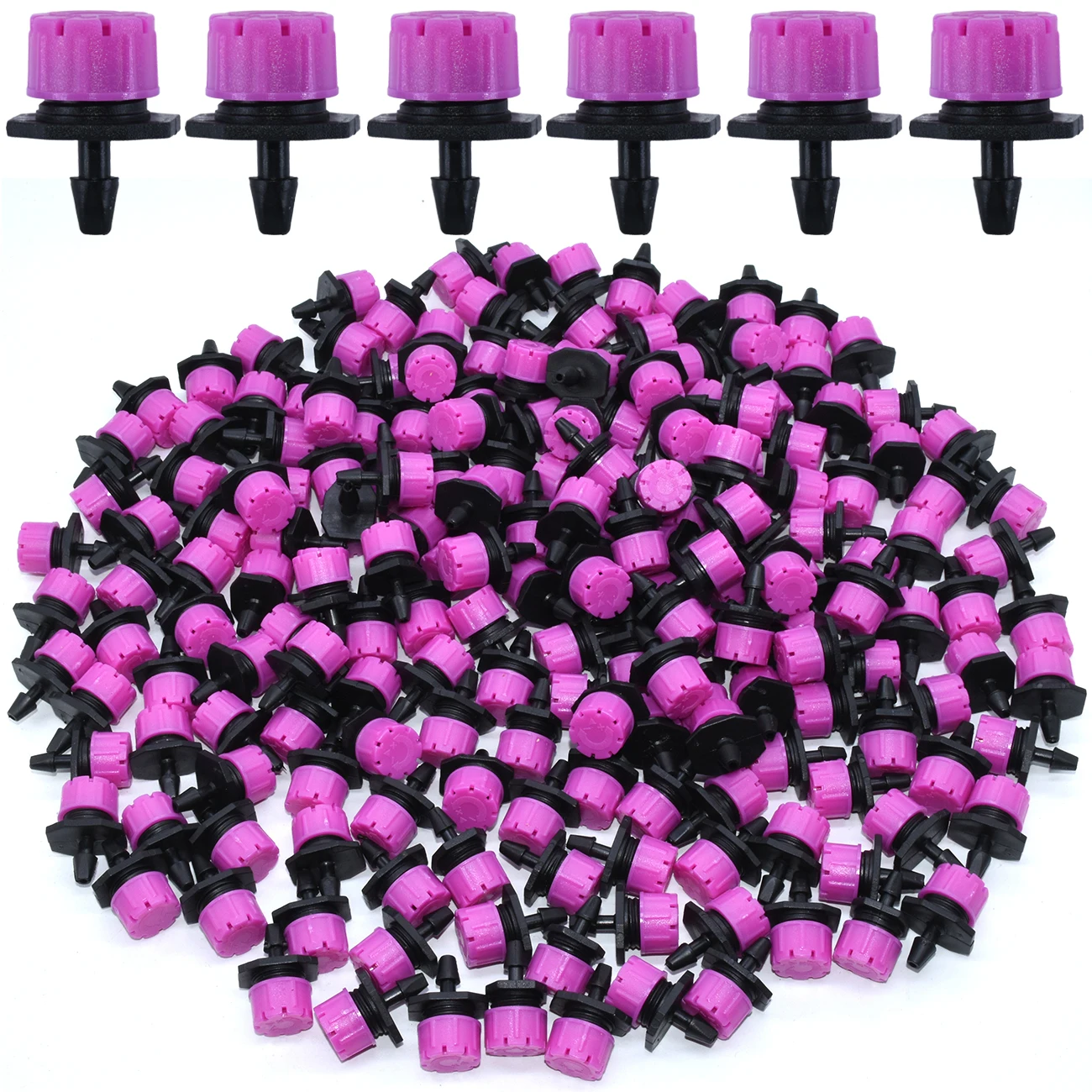 

50-800PCS Garden 1/4'' Drip Irrigation Dripper Adjustable Nozzle 4/7mm Hose Watering Sprinkler Emitter for Lawn Flower Vegetable