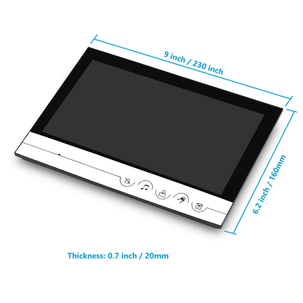 9 "big Monitor Video Tür Telefon Türklingel System Video Intercom IR Nacht Vision Aluminium Legierung Kamera Video-türsprechanlage