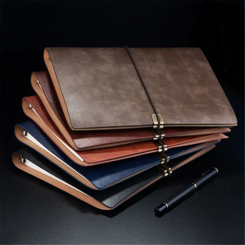 Pu Leather Note Book Cover Spiral Notebook A5 Planner Organizer Notebook Travel Journal Diary 6 Ring Binder Stationery