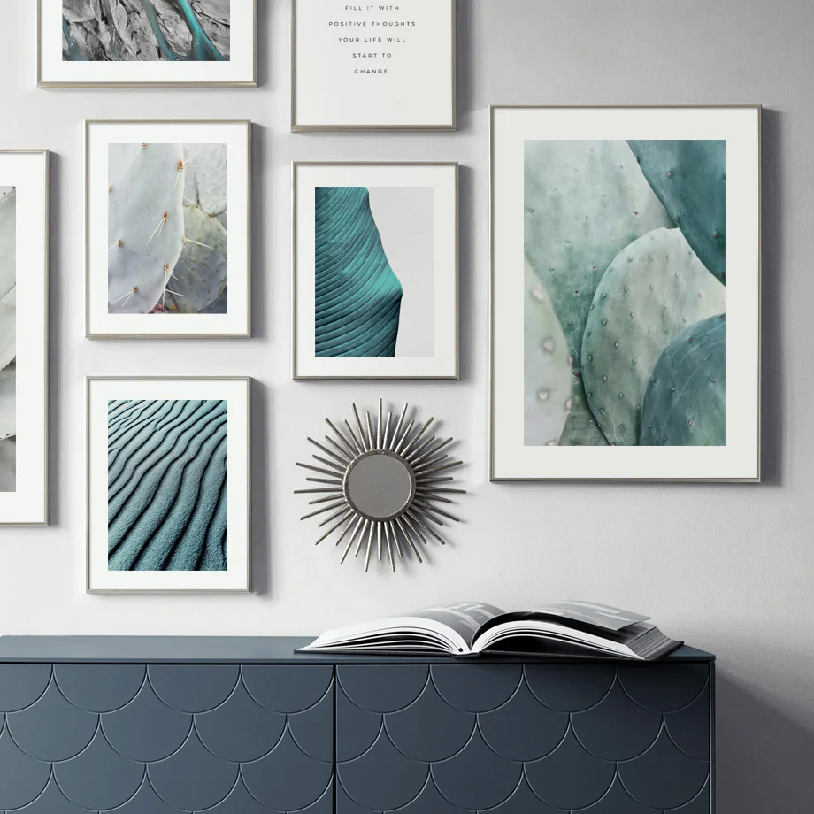 

River Bed Aerial View Cactus Plant Desert Wall Art Canvas Painting Nordic Posters And Prints Wall Pictures For Living Room Decor