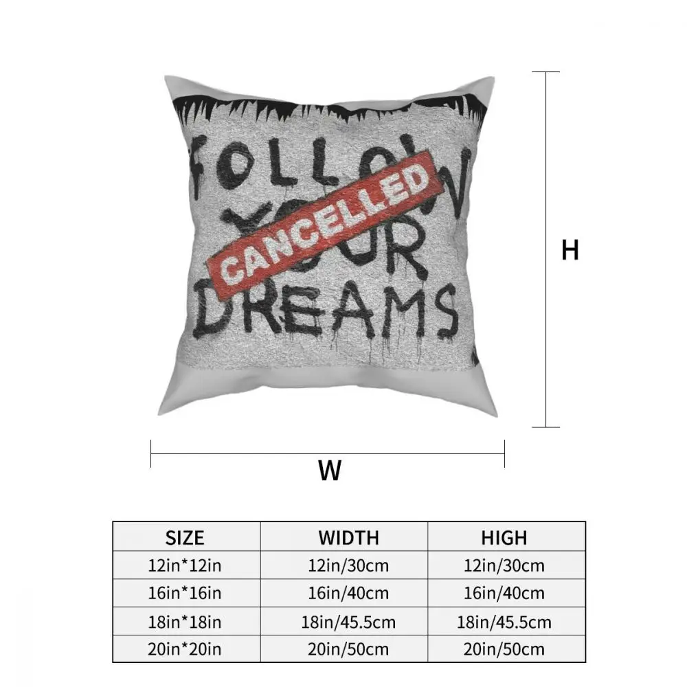 Banksy Follow Your Dreams Throw Pillow Cover Throw Pillow Awesome Pillowcase