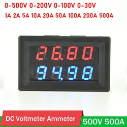 LEDデジタル電圧計,電流計,DC,500v,200v,1a,5a 10a,50a,100a,200a,500a,100v