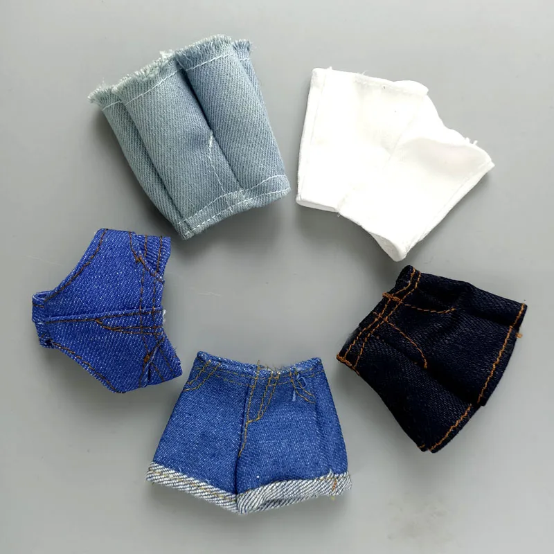 Fashion  Multi Style Denim Jeans Bottoms Shorts For Barbie Doll Clothes Outfits Short Pants For Blythe 1/6 Dolls Accessories