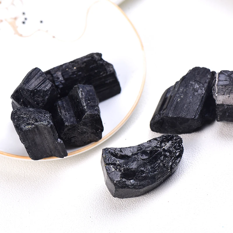 Natural Black Tourmaline Gravel Raw Gemstone Mineral Specimen Irregular Crystal Healing Advanced Collection Eliminate Magnetism