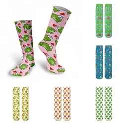 Cartoon Colorful Frog Cotton Socks For Women Unisex Autumn Spring Harajuku Cotton Socks Casual 3D Print High Ankle Feamle Socks