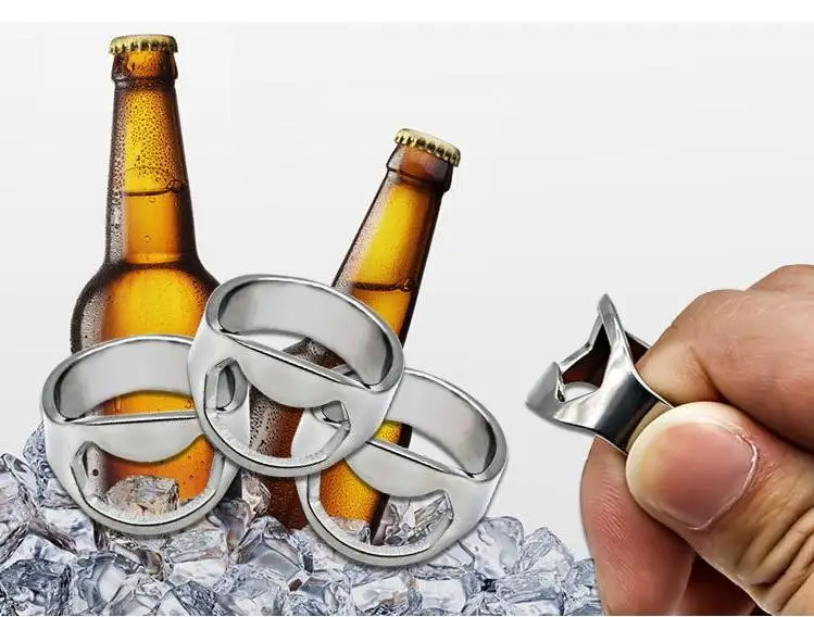 

1000pcs/lot Stainless Steel Finger Ring Bottle Opener Bar Beer Tool Openers Mini 20mm 22mm Wholesale