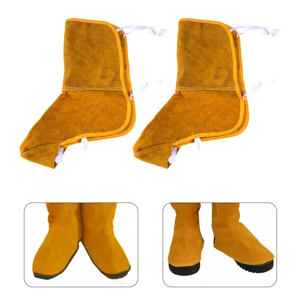 NEW Suede Shoe Protector Long Leather Heat Abrasion Resistant Welding Spats Shoes Cover Welder Working Feet Protection Tools