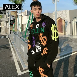 Alex Plein Men Clothing Sweatshirt Men 100% Cotton Steetwear Graffiti Funny Hoodies Sports Men's Fashion Winter Casual Wear New