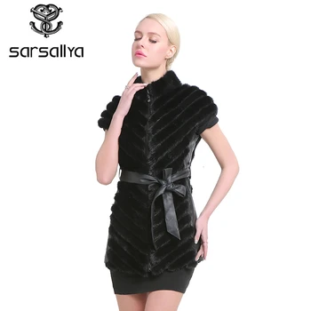 Sarsallya-女性のための本物のミンクの毛皮のベスト,冬のベスト,ノースリーブの毛皮のジャケット,新しいコレクション