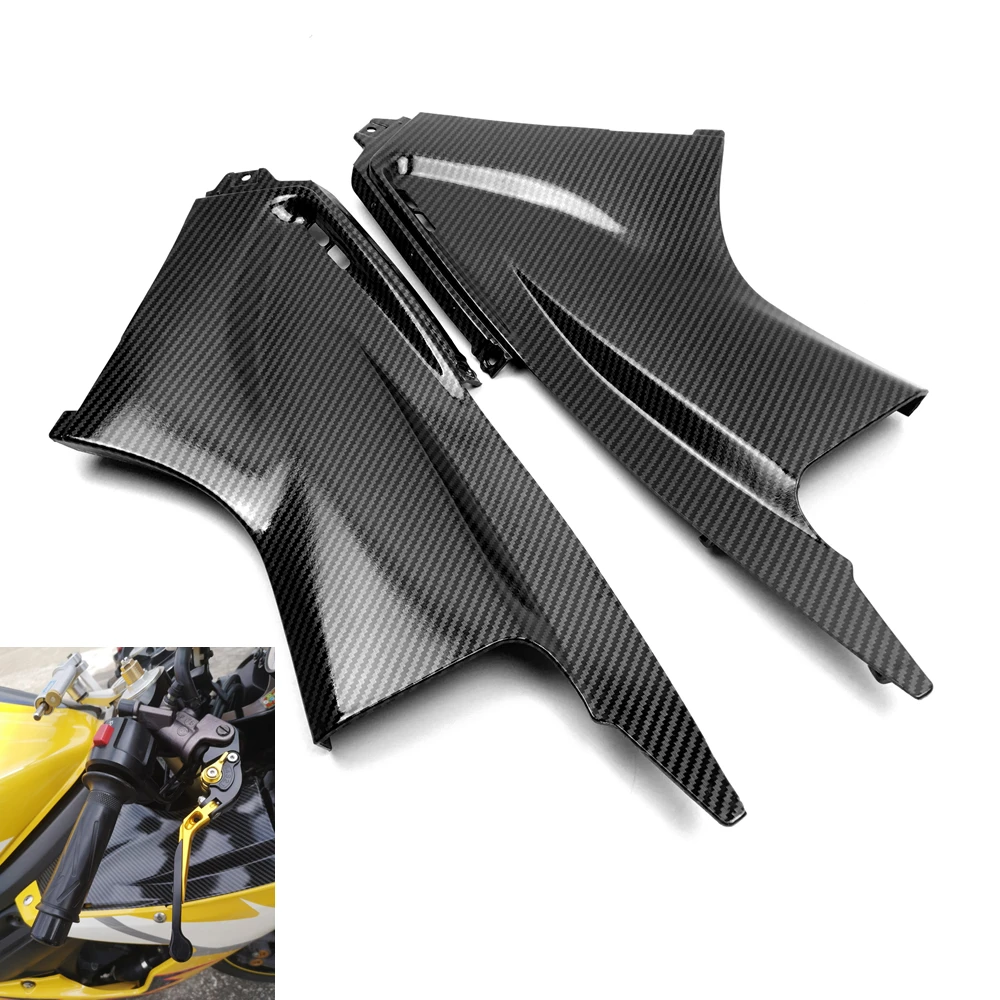 Black/Carbon Fiber Motorcycle Front Air Dust Cover Fairing Insert Accessories For Yamaha YZF R6 2003 2004 2005 Models