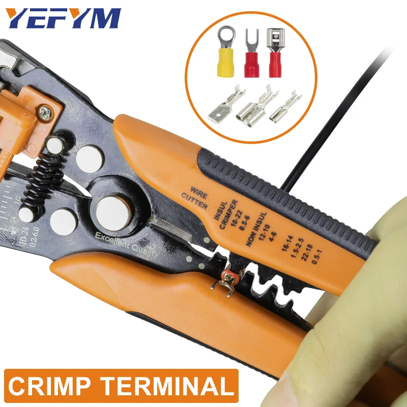 Wire stripper pliers 0.25-6mm²/10-24AWG YE-1 cable cutter practical automatic Multifunctional Repair crimping Tools