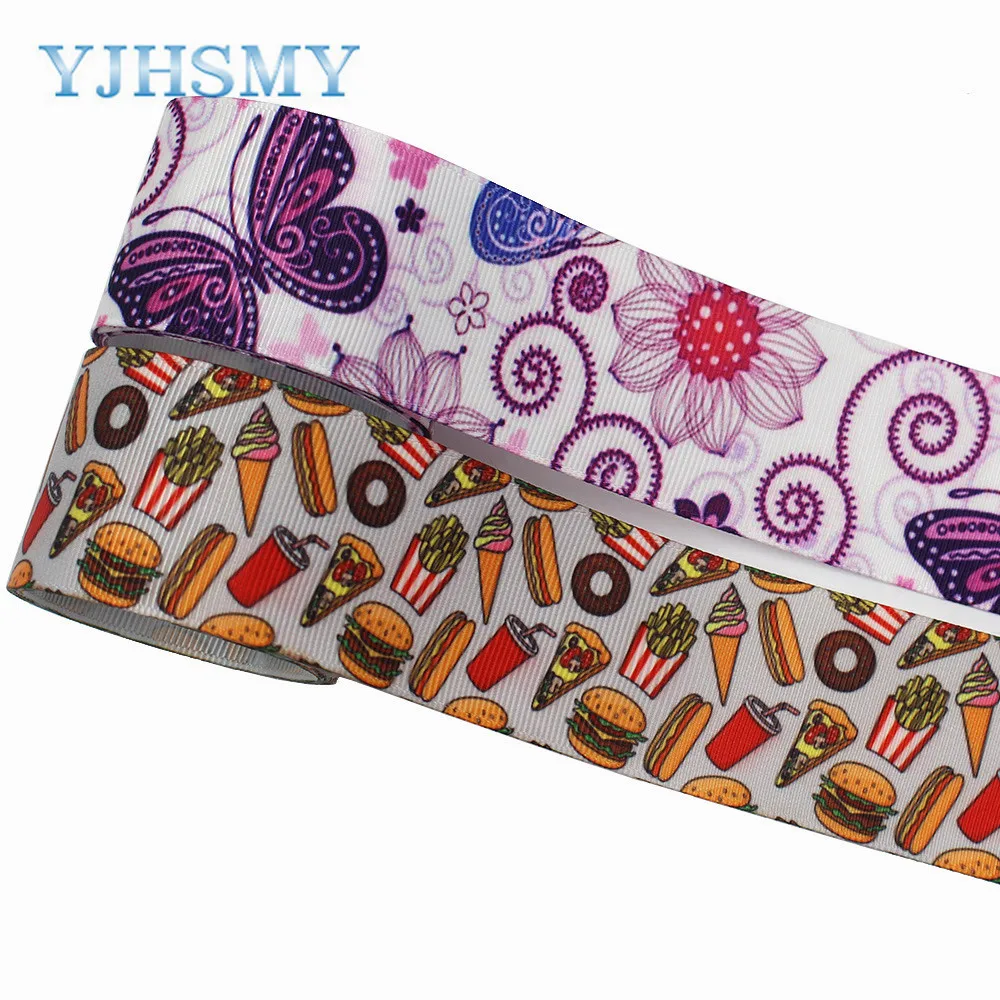 L-20919-1055 1-1/2”Butterfly Snacks print Pattern Ribbon , 5 yards DIY handmade hair accessories Material , Bow Decoration