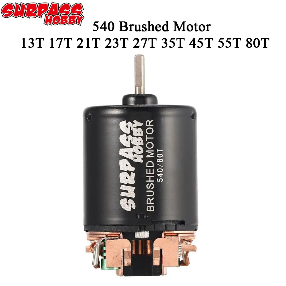 540 80T 13T 17T 21T 23T 27T 35T 45T 55T 540 Brushed Motor for 1/10 RC Crawler Car Axial SCX10 90046 AXI03007 JL Traxxas TRX-4