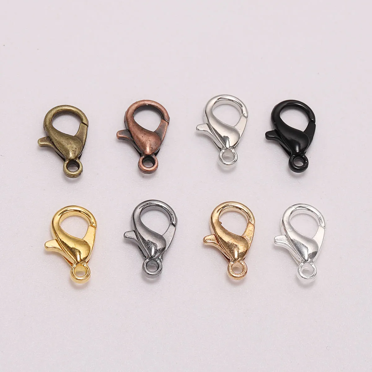 50 teile/los 10 12 14 16mm Gold Legierung Armband Karabiner Haken Für DIY Halskette Kette Stecker Schmuck Finden liefert – Detail 7