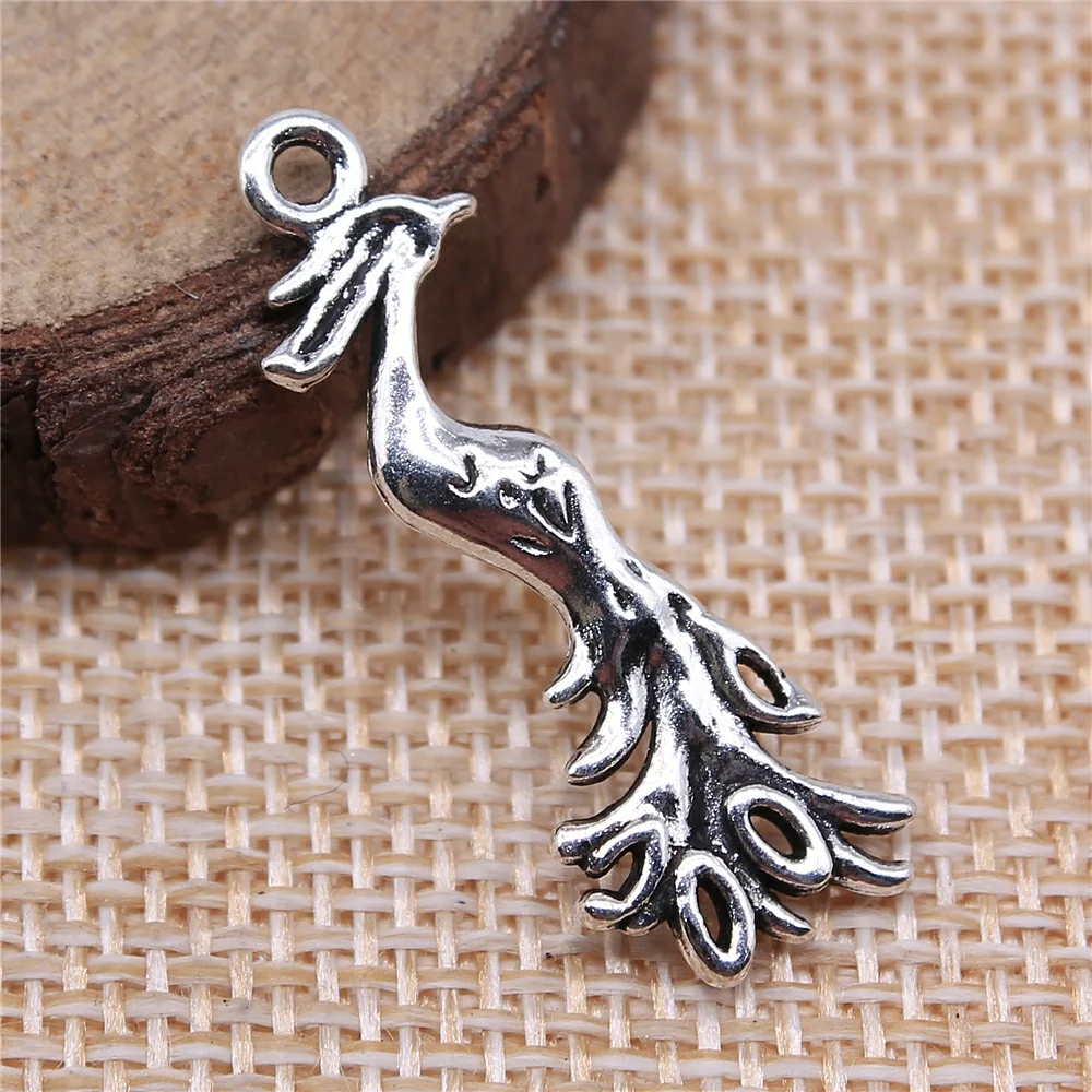 

Wholesale 120pcs/bag 31x11mm Peacock Phoenix Pendant Charm For Jewelry Making DIY Jewelry Findings Jewelry Accessories