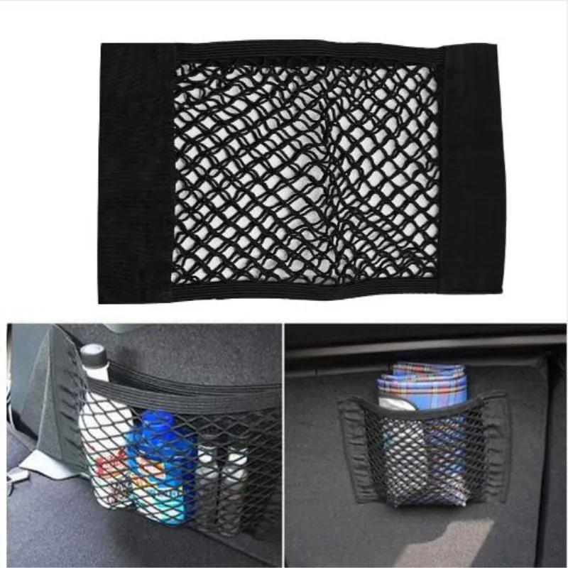 For Bmw E46 E90 E39 E60 E36 F10 F30 X3 X1 X5 E53 E70 Car Trunk Seat Back Elastic Storage Net Cargo Organizer Bag Accessories