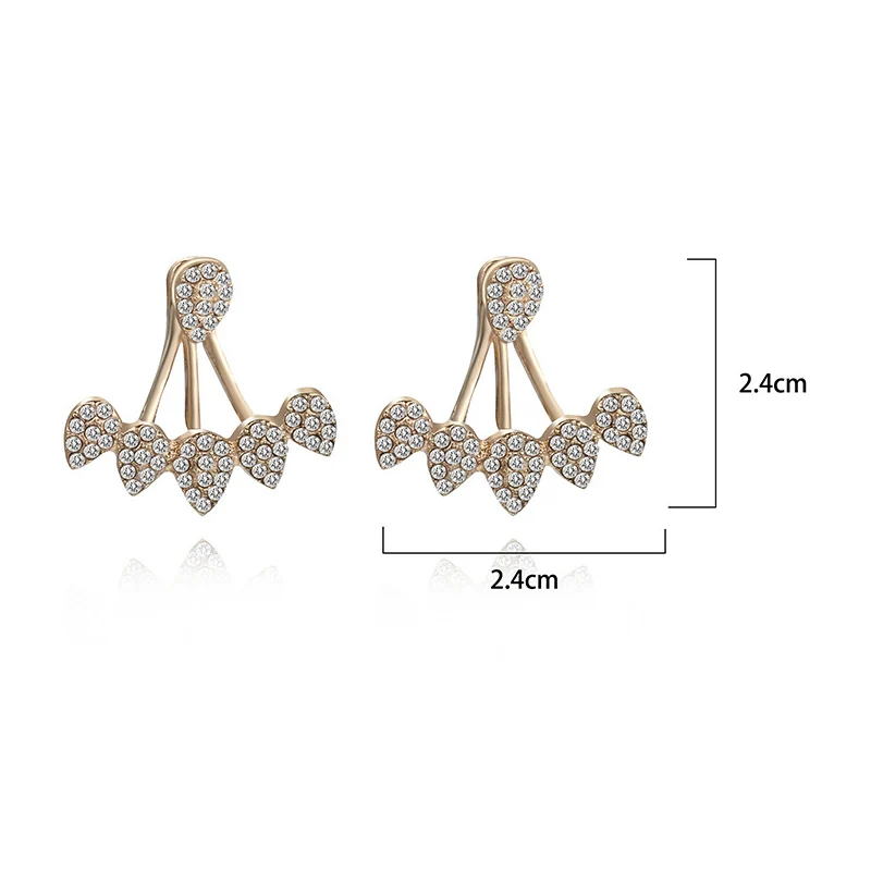 Trendy Crystal Small Stud Earring For Women Korean Daisy Leaves Girls Sweet Earring Fashion Jewelry Accessories