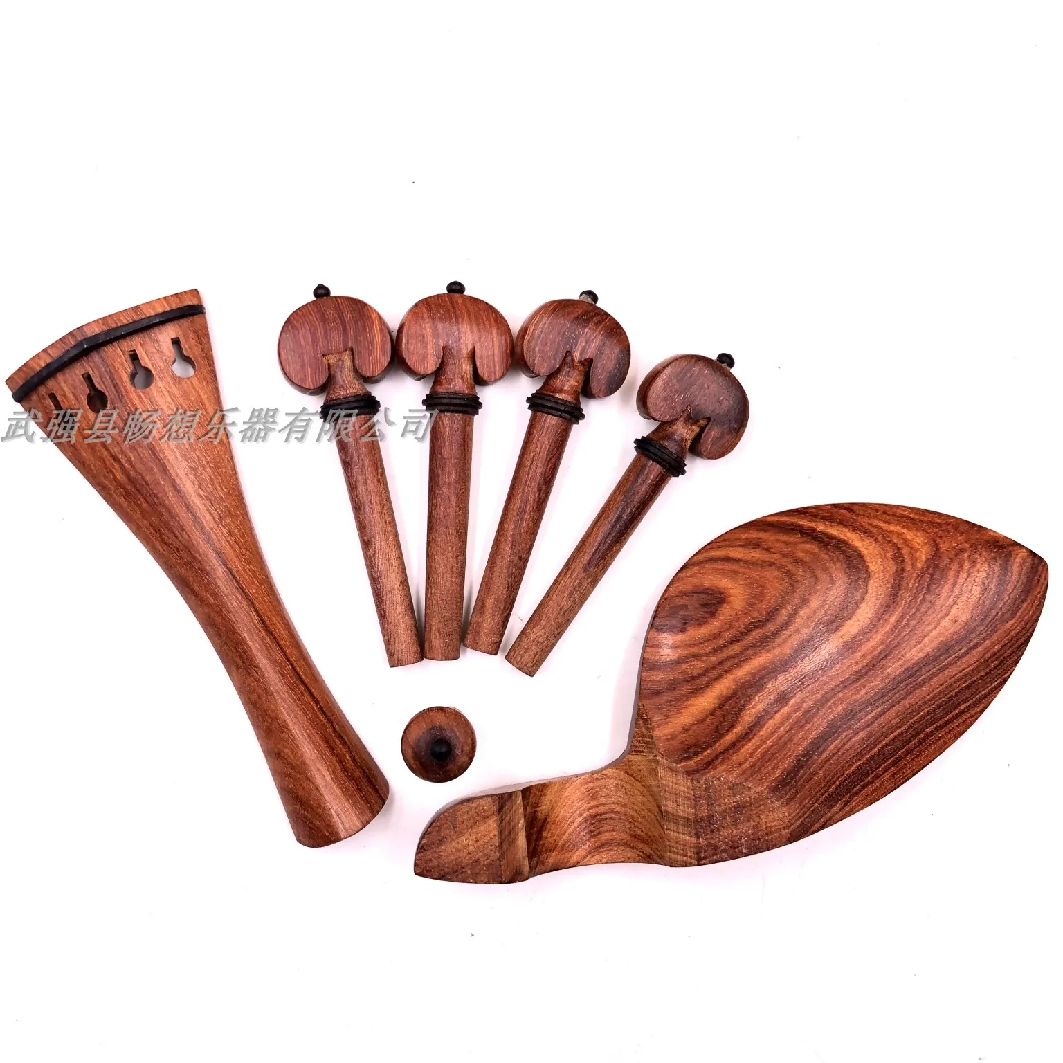 1 set High quality 4/4 3/4 violin rosewood accessories parts fittings,Tailpiece+Tuning pegs+Endpins+Chin rest/Chin Holder