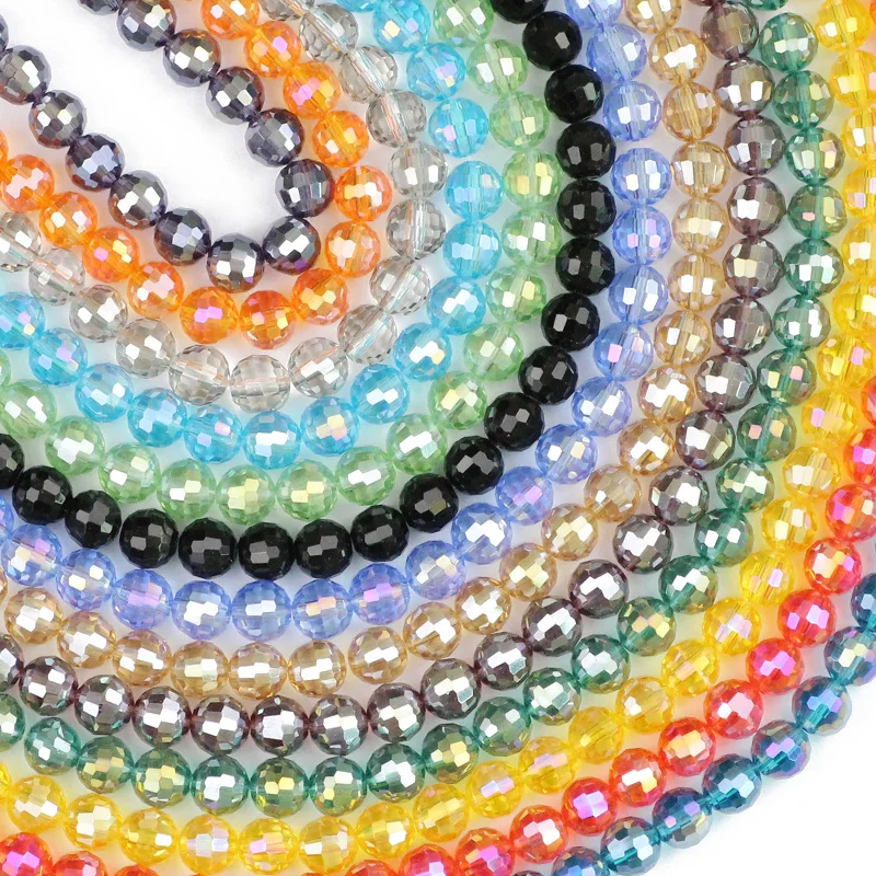 YHBZRET 8mm 96 Faceted Austrian crystal beads ball 50pcs AB color Round Loose bead for Jewelry making bracelet DIY accessories