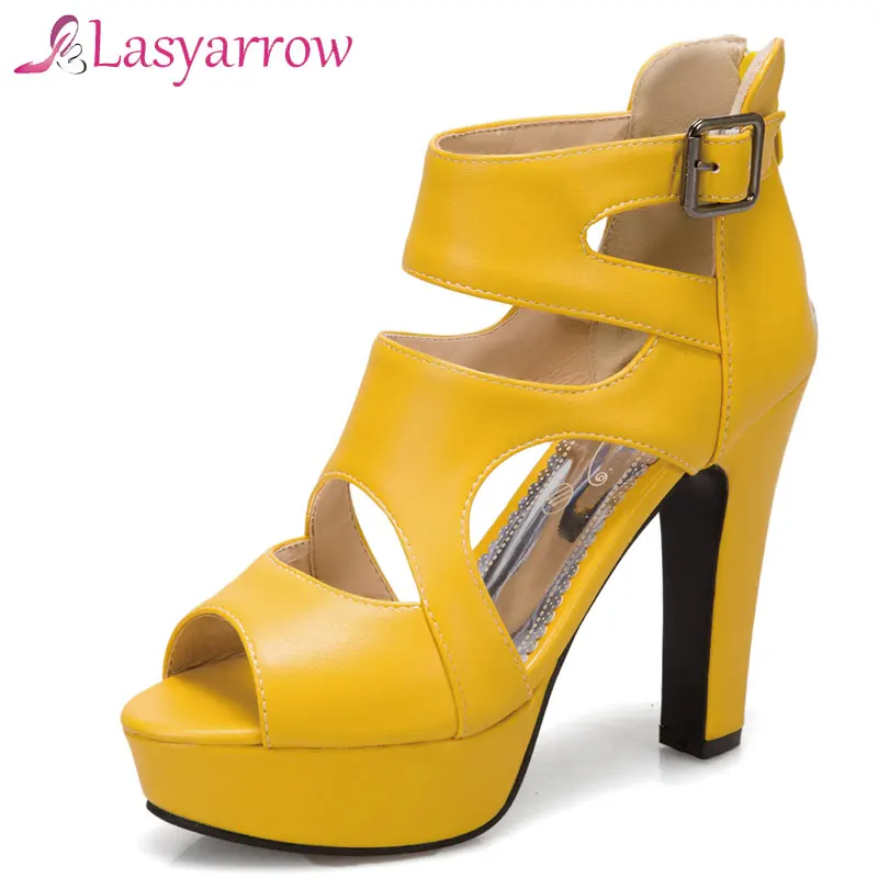 Lasyarrow Plus Size 34-51 Ladies Platform Sandals Fashion Concise Spike High Heels Summer Sandals Women 2021 Party Shoes Woman