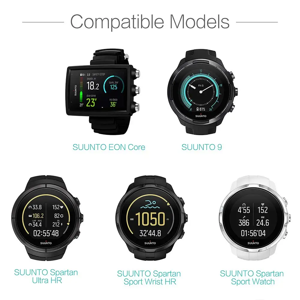 Caricabatterie USB rapido per Suunto Spartan Sport polso HR Ultra per Suunto 9 baro D5 cavo di ricarica USB Dock culla caricabatterie Smartwatch