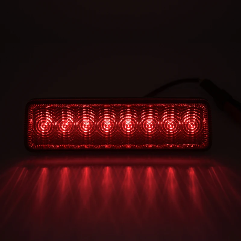 Fits For Jeep Wrangler JK 2007-2017 F1 Style Smoked Strobe 8-SMD Red Rear Led Third Brake Light Tail Lamp