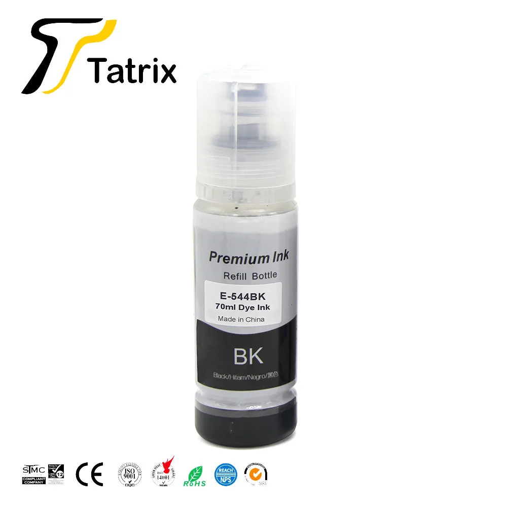 Tatrix 544 T544 Premium Color Compatible Bottle Water Based Refill Tinta Ink for Epson EcoTank L3210 L3110 L3150 L3250 Printer