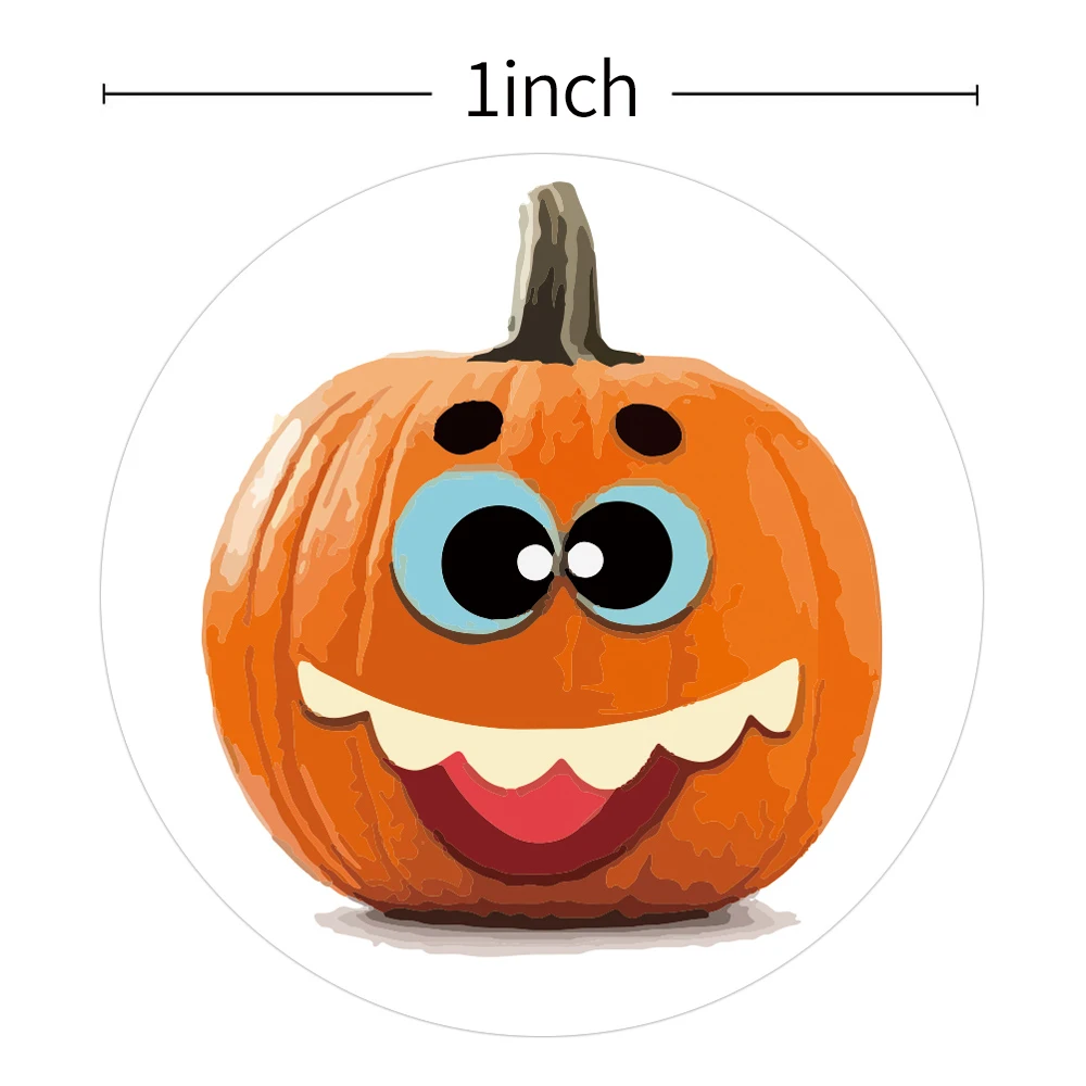 500 قطعة ملصقات هالوين مستديرة أكياس الحلوى الديكور اليقطين ملصقات هدية التعبئة والتغليف ختم بطاقات ذاتية اللصق ملصقات