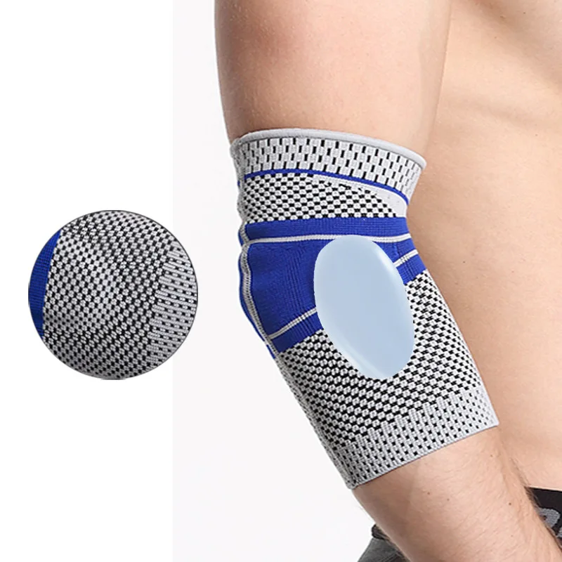 Silicone Elbow Pads, Tennis Sports, Baskeball, Volleyball Elbow Support, Pressure Arm Sleeve, Crossfit Weightlifting Brace