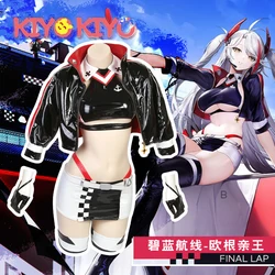 KIYO-KIYO Azur Lane KMS Prinz Eugen seksowny kombinezon wyścigowy przebranie na karnawał seksowna bielizna kostium na Halloween dla kobiet