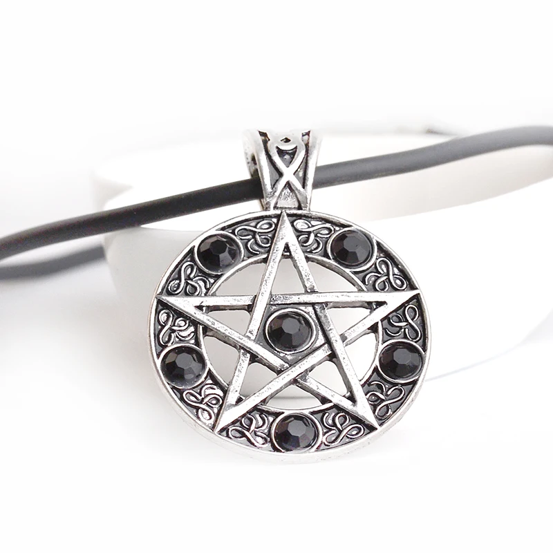 Gothic Supernatural Necklace Pentagram Pentacle Five Pointed Star Wicca Pagan Dean Winchester Pendant Vintage  Jewelry Wholesale