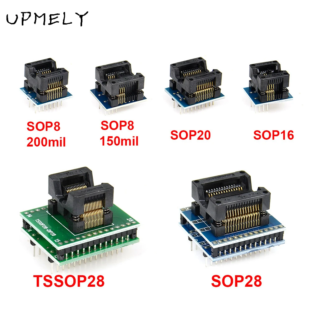 6pcs TSSOP28 SSOP28 SOP28-DIP28 Adapter SOP20 SOP16 SOP8 150/200mil to DIP8 Chip Compatible TSSOP20 SSOP20 TSSOP8 Socket