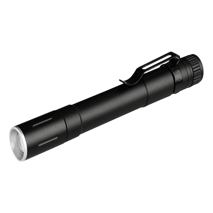 Piccola Mini torcia a LED torcia tascabile tattica con luce a penna portatile alimentata a batteria per campeggio, esterno, emergenza, 13.8cm