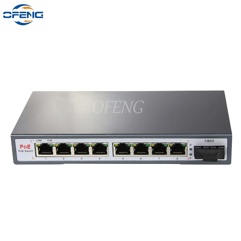 

9 Port POE Switch 100Mbps System Smart Fast Ethernet Switch Dual fiber SM 802.3af/at For IP Camera/Wireless AP/CCTV total 110W