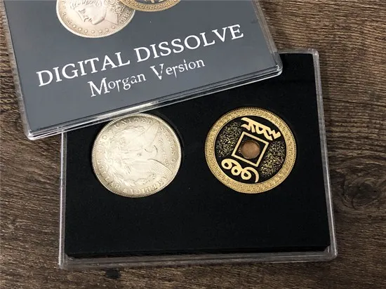 Digital Dissolve (Morgan Version) Magic Tricks Coin Visually Change Magia Magician Close Up Illusions Gimmick Props Mentalism