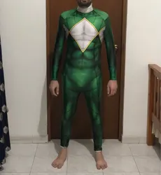 Green Cosplay Costume 3D Print Kyoryu Sentai Zyuranger Ranger Cosplay Costumes Green Rangers Cheap Zentai Bodysuit